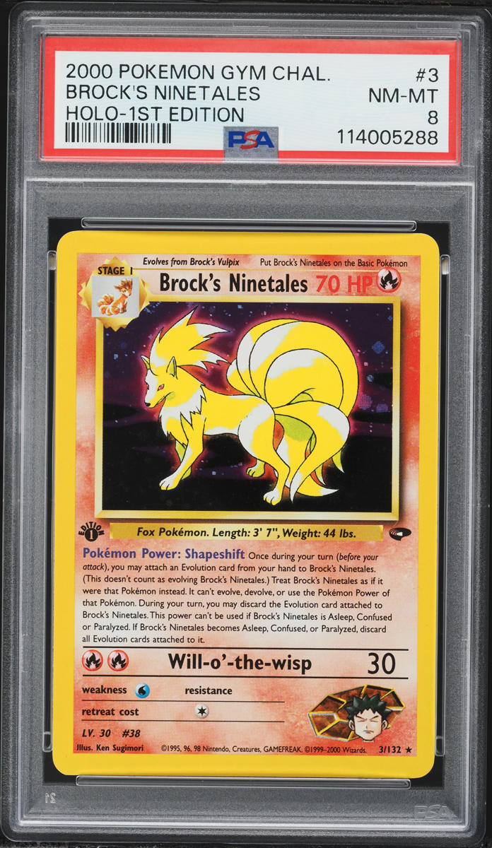 2000 Pokemon Gym Challenge 1st Edition Holo Brock's Ninetales #3 PSA 8 NM-MT