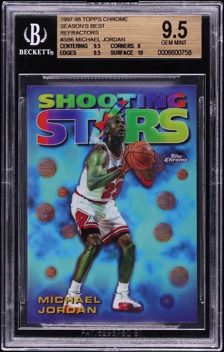 1997 Topps Chrome Season's Best Refractor Michael Jordan #SB6 BGS 9.5 GEM MINT - Photo 1
