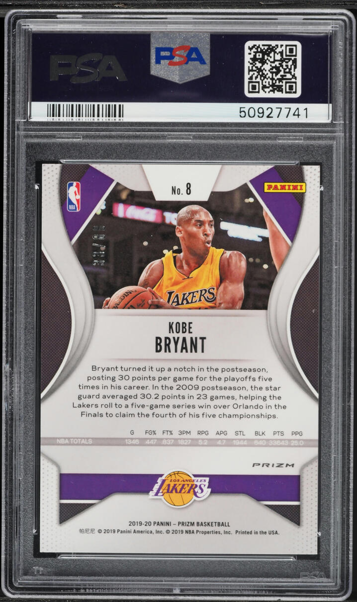 2019 Panini Prizm Choice Red Kobe Bryant /88 #8 PSA 9 MINT - Photo 2