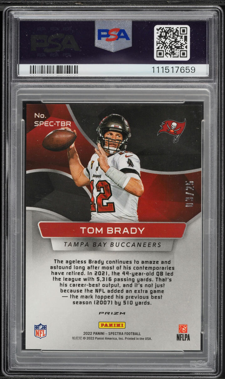 2022 Panini Spectra Spectracular Meta Tom Brady /25 #SPEC-TBR PSA 10 GEM MINT - Photo 2