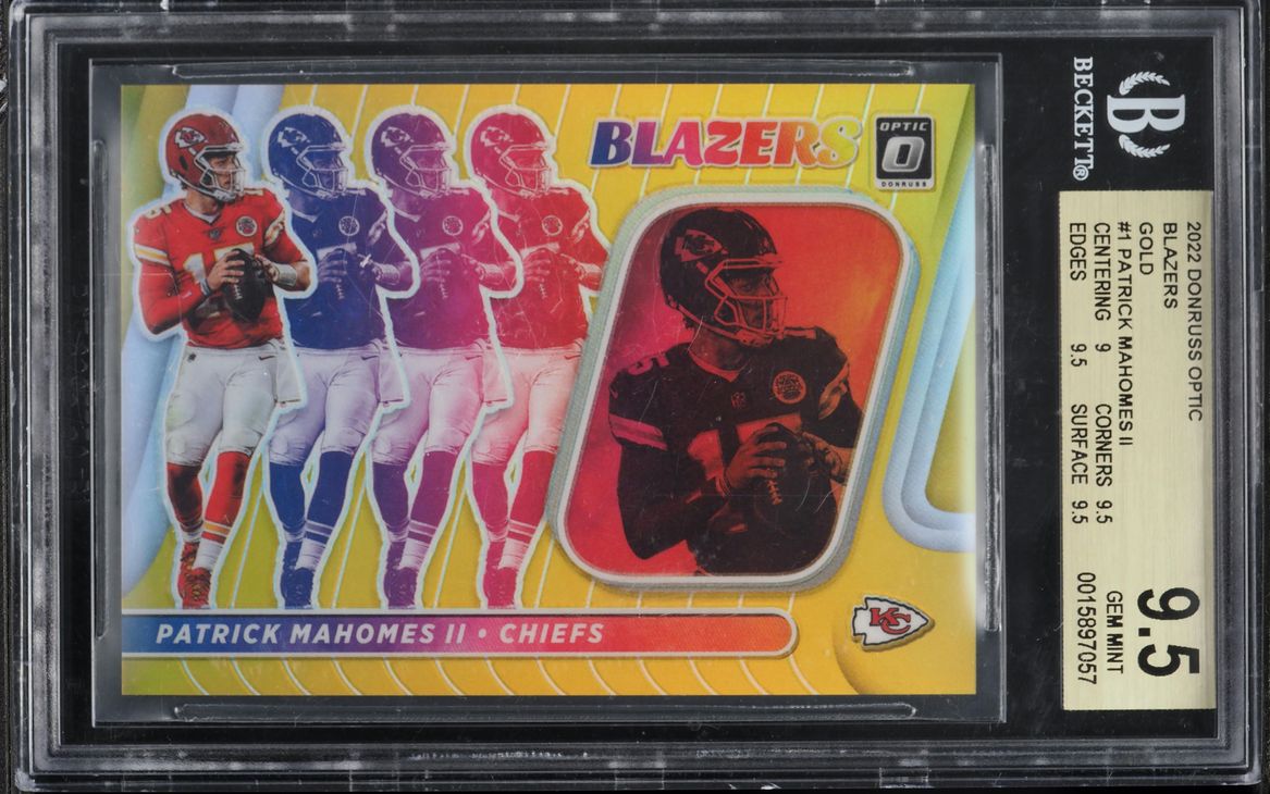 2022 Donruss Optic Blazers Gold Patrick Mahomes II /10 #B-1 BGS 9.5 GEM MINT - Photo 1