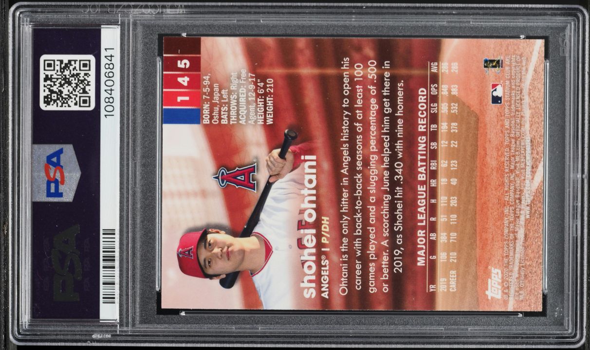 2020 Stadium Club Chrome Shohei Ohtani #145 PSA 10 GEM MINT - Photo 2