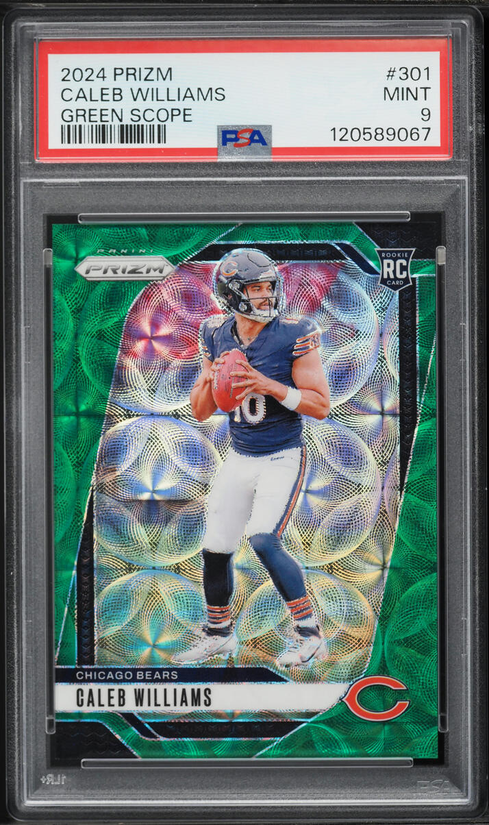 2024 Panini Prizm Green Scope Caleb Williams ROOKIE /75 #301 PSA 9 MINT - Photo 1