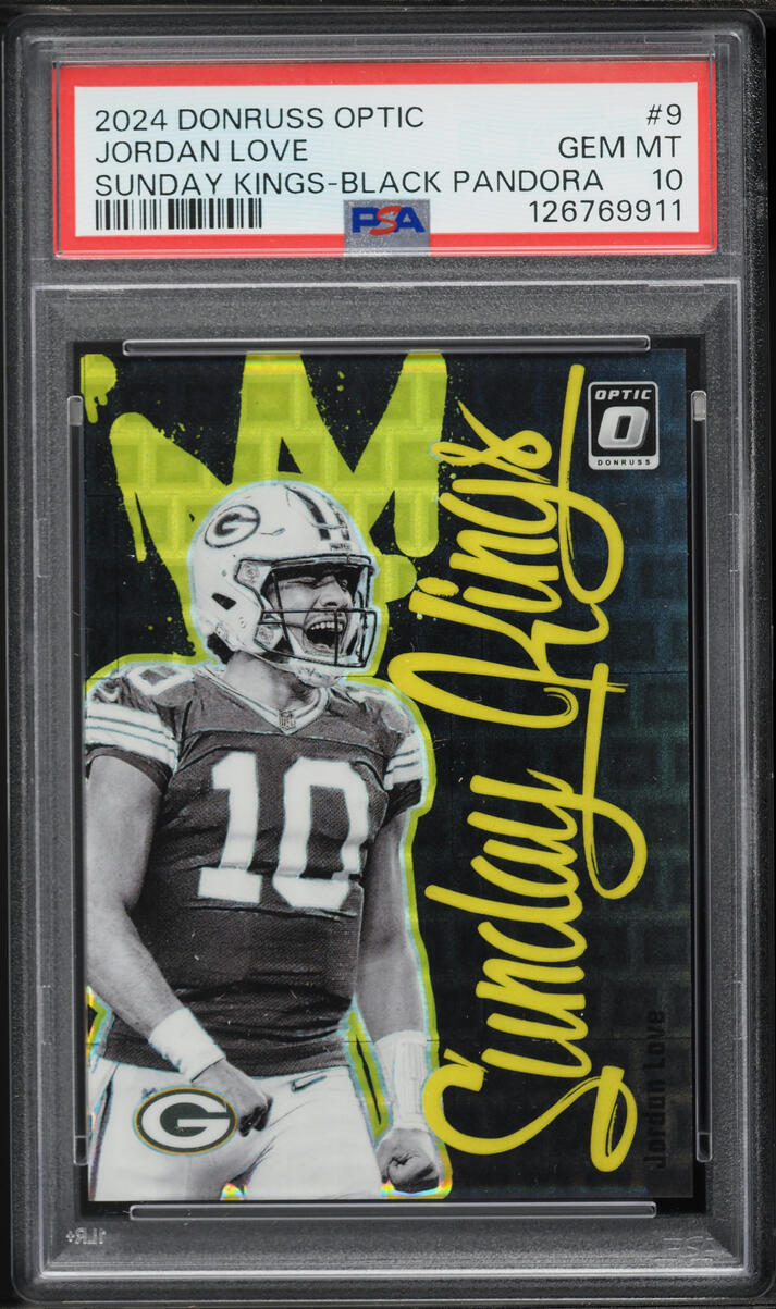 2024 Donruss Optic Sunday Kings Black Pandora Jordan Love /25 #9 PSA 10 GEM MINT - Photo 1