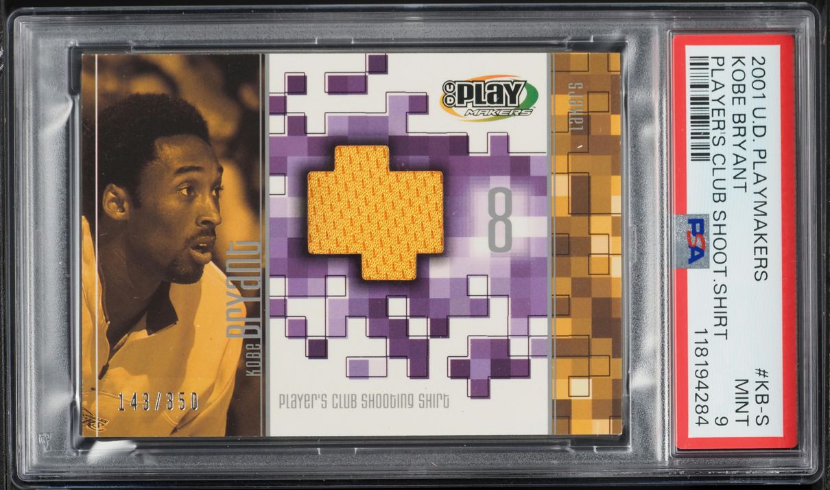 2001 UD Playmakers Players Club Shoot Shirt Kobe Bryant PATCH /350 #KB-S PSA 9 MINT - Photo 1