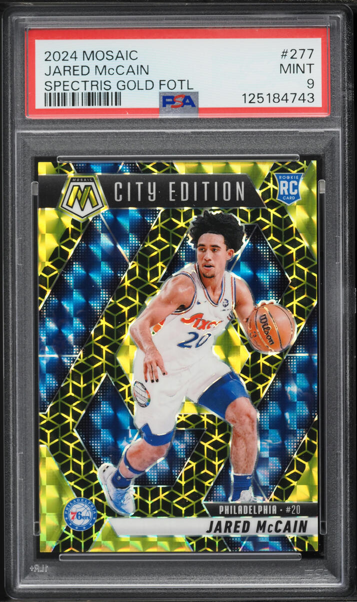 2024 Panini Mosaic Spectris Gold FOTL Jared McCain ROOKIE 10/10 #277 PSA 9 MINT - Photo 1