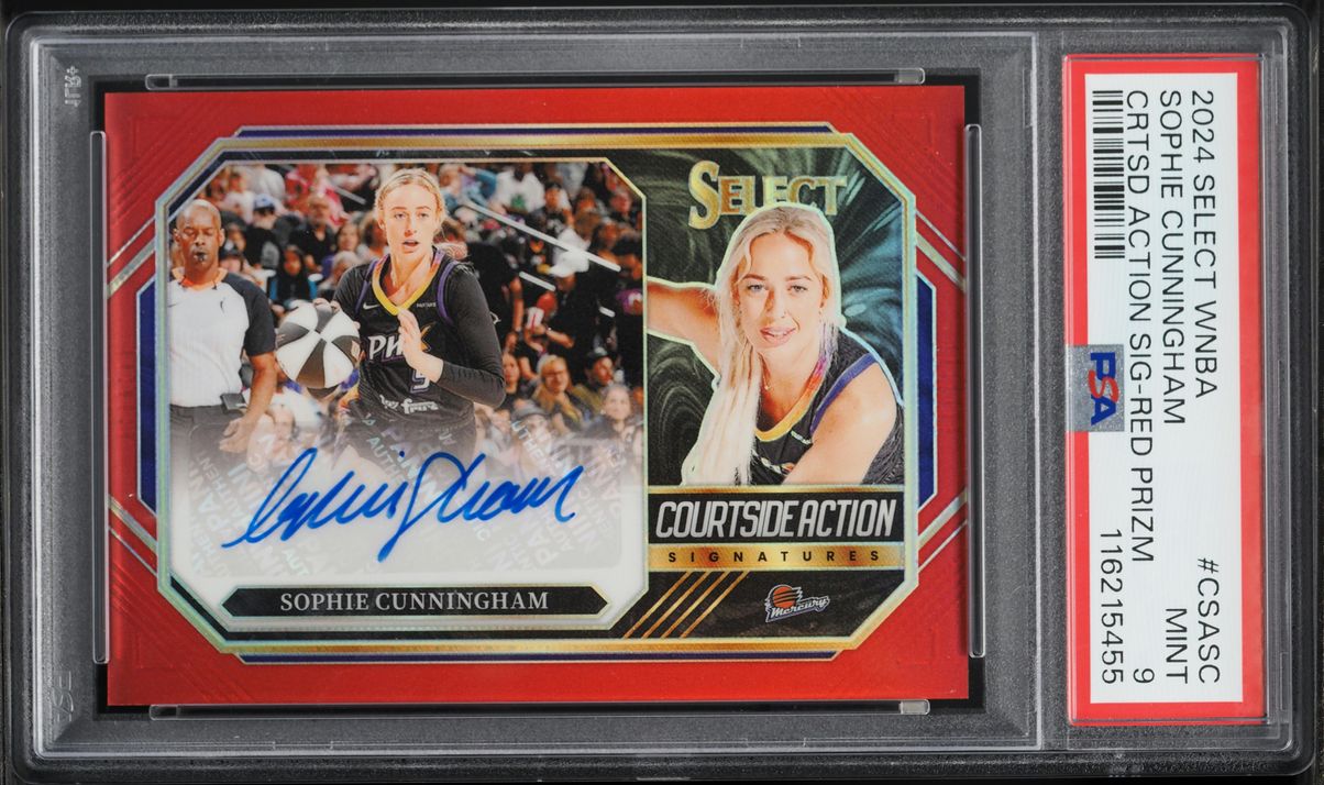 2024 Select WNBA Courtside Action Red Prizm Sophie Cunningham AUTO /99 #CSA-SC PSA 9 MINT - Photo 1