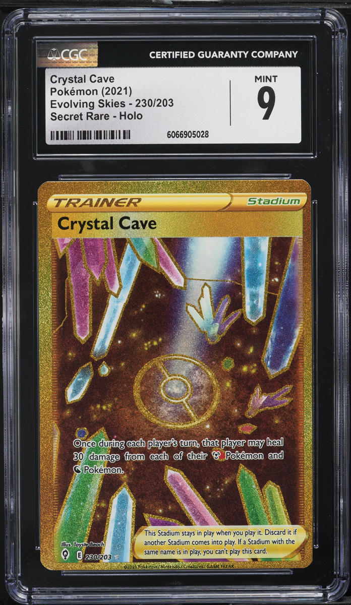 2021 Pokemon SWSH Evolving Skies Gold Rare Crystal Cave #230 CGC 9 MINT