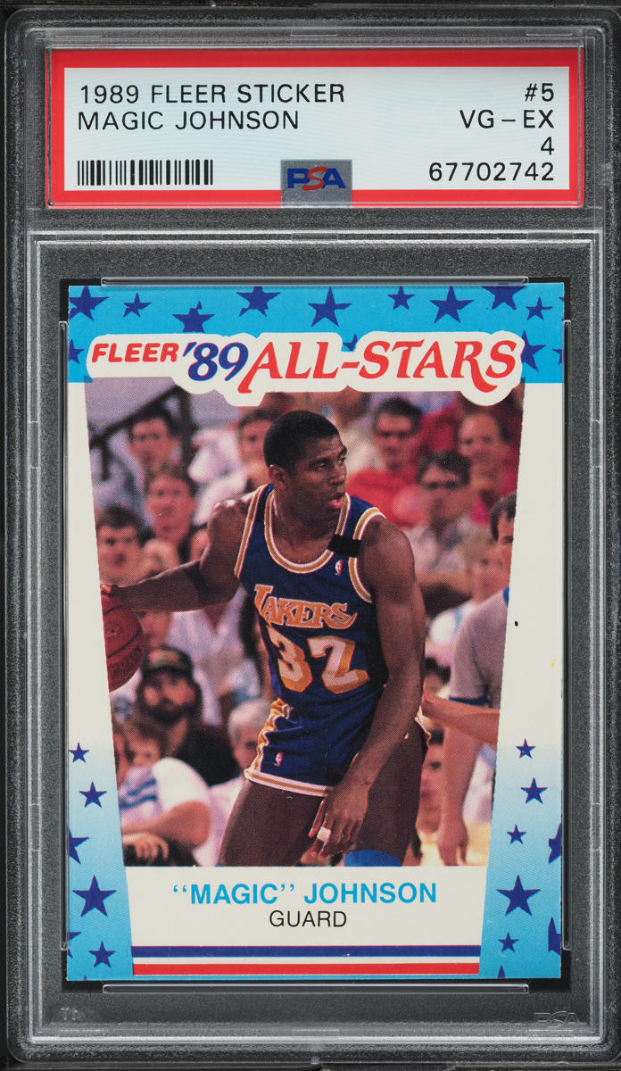 1989 Fleer Sticker Magic Johnson #5 PSA 4 VGEX