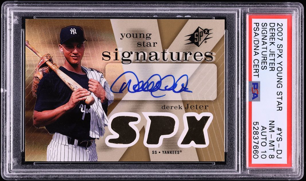 2007 SPx Young Star Derek Jeter AUTO DNA 10 #YS-DJ PSA 8 NM-MT