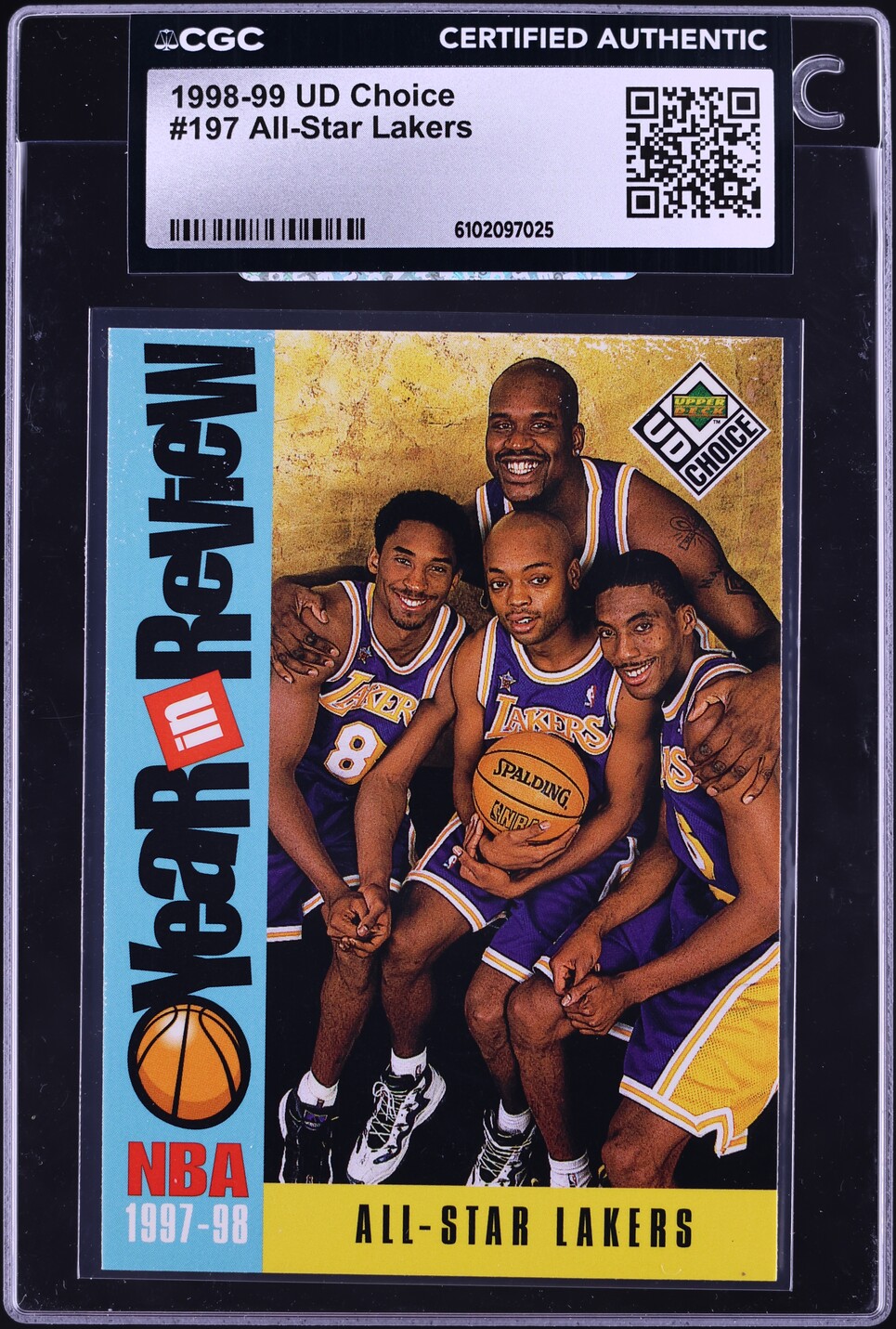 1998 Upper Deck Choice Shaquille O'Neal Kobe Bryant Jones Van Exel #197 CGC AUTH