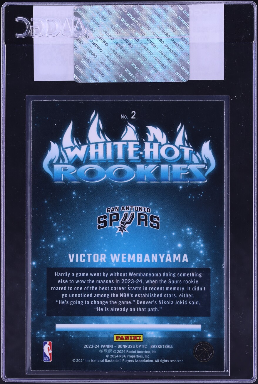 2023 Donruss Optic White-Hot Victor Wembanyama ROOKIE #2 CGC AUTH