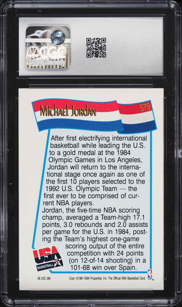 1991 Hoops USA Michael Jordan #579 CGC 10 GEM MINT