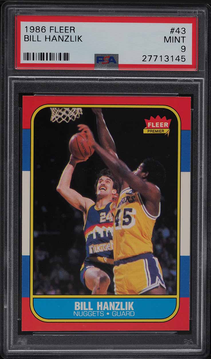1986 Fleer Basketball Bill Hanzlik #43 PSA 9 MINT