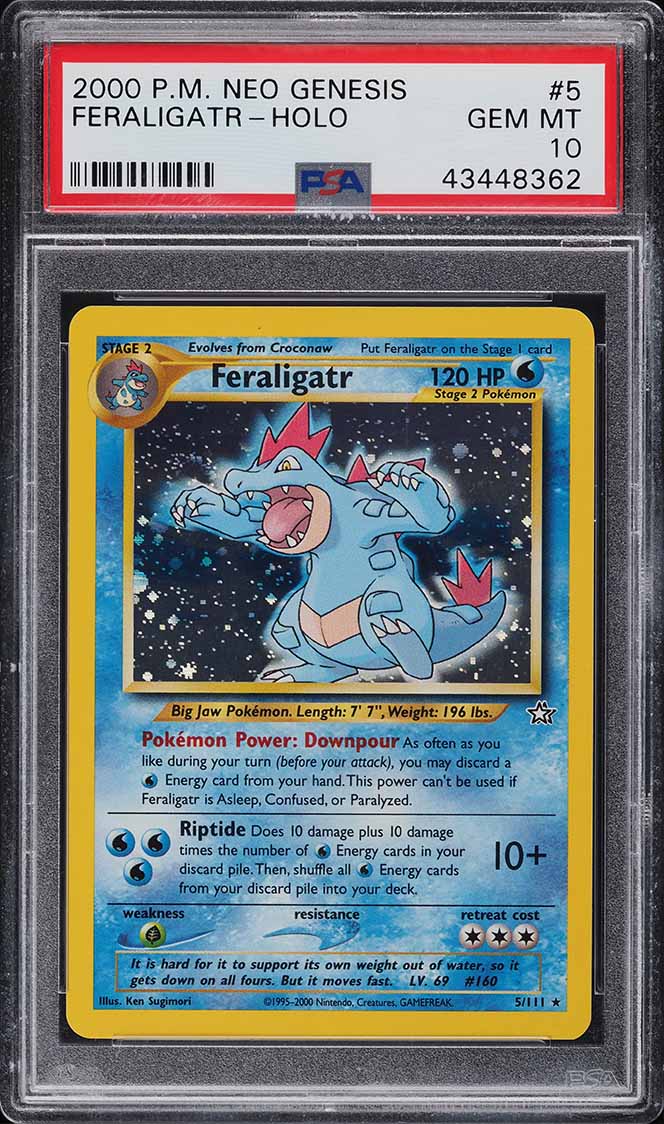 2000 Pokemon Neo Genesis Holo Feraligatr #5 PSA 10 GEM MINT