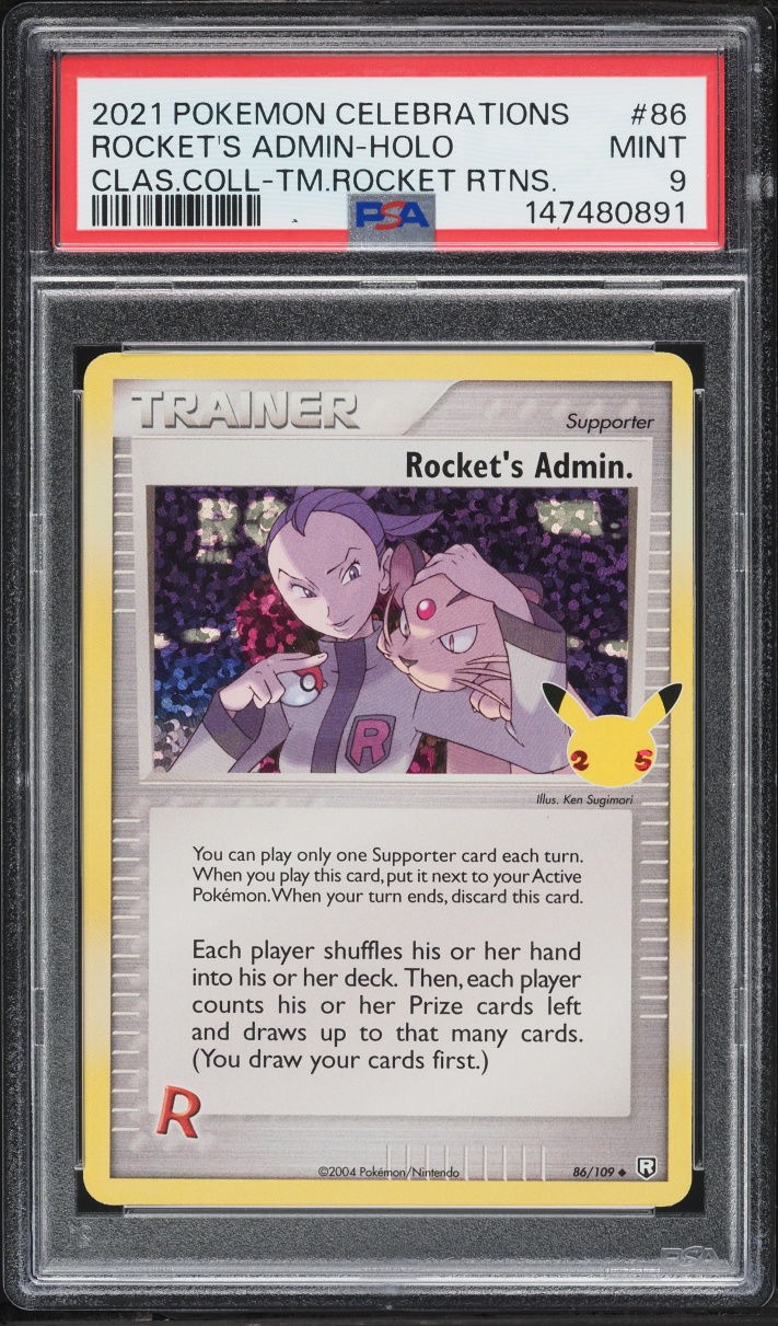 2021 Pokemon SWSH Celebrations Classic Collection Holo Rocket's Admin #86 PSA 9 MINT