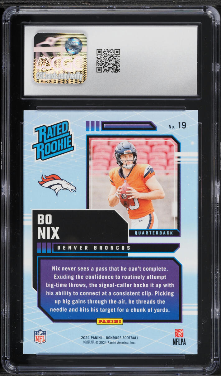 2024 Donruss Retro Bo Nix ROOKIE #19 CGC 10 GEM MINT