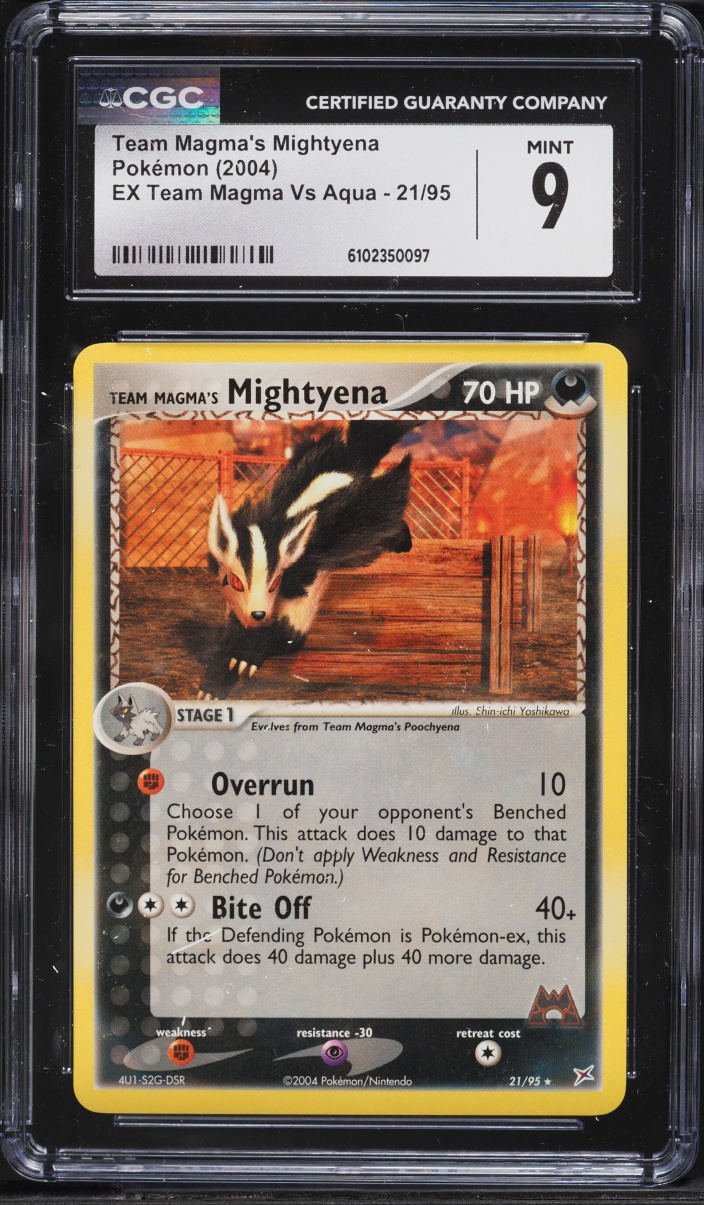 2004 Pokemon EX Team Magma VS Aqua Team Magma's Mightyena #21 CGC 9 MINT
