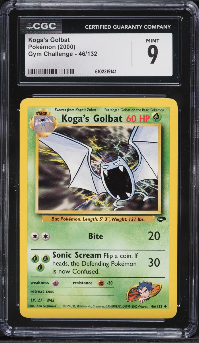 2000 Pokemon Gym Challenge Koga's Golbat #46 CGC 9 MINT