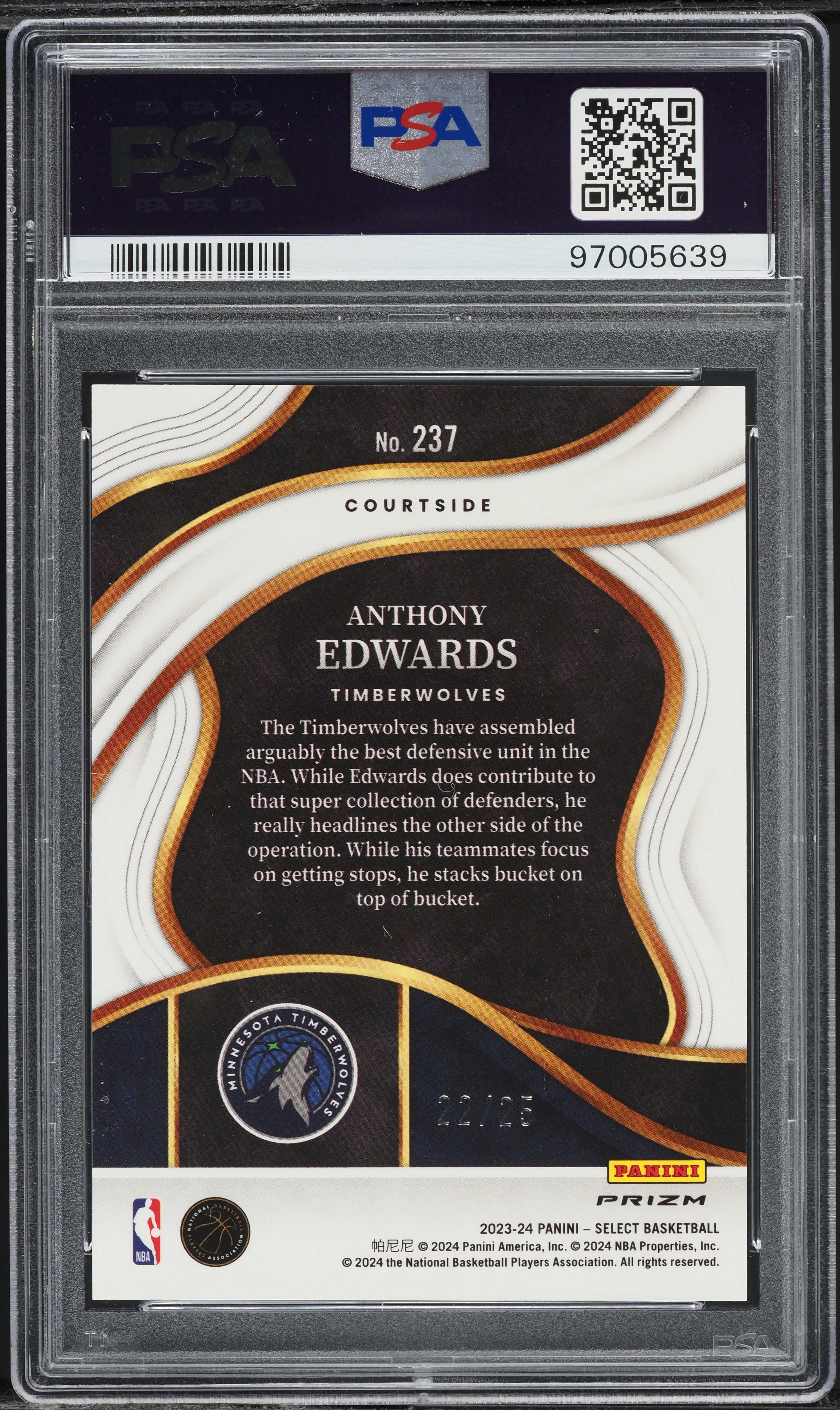 2023 Select Courtside Tie-Dye Prizm Anthony Edwards /25 #237