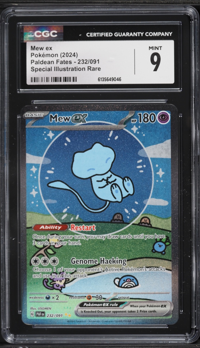2024 Pokemon Scarlet & Violet Paldean Fates SIR Mew EX #232 CGC 9 MINT