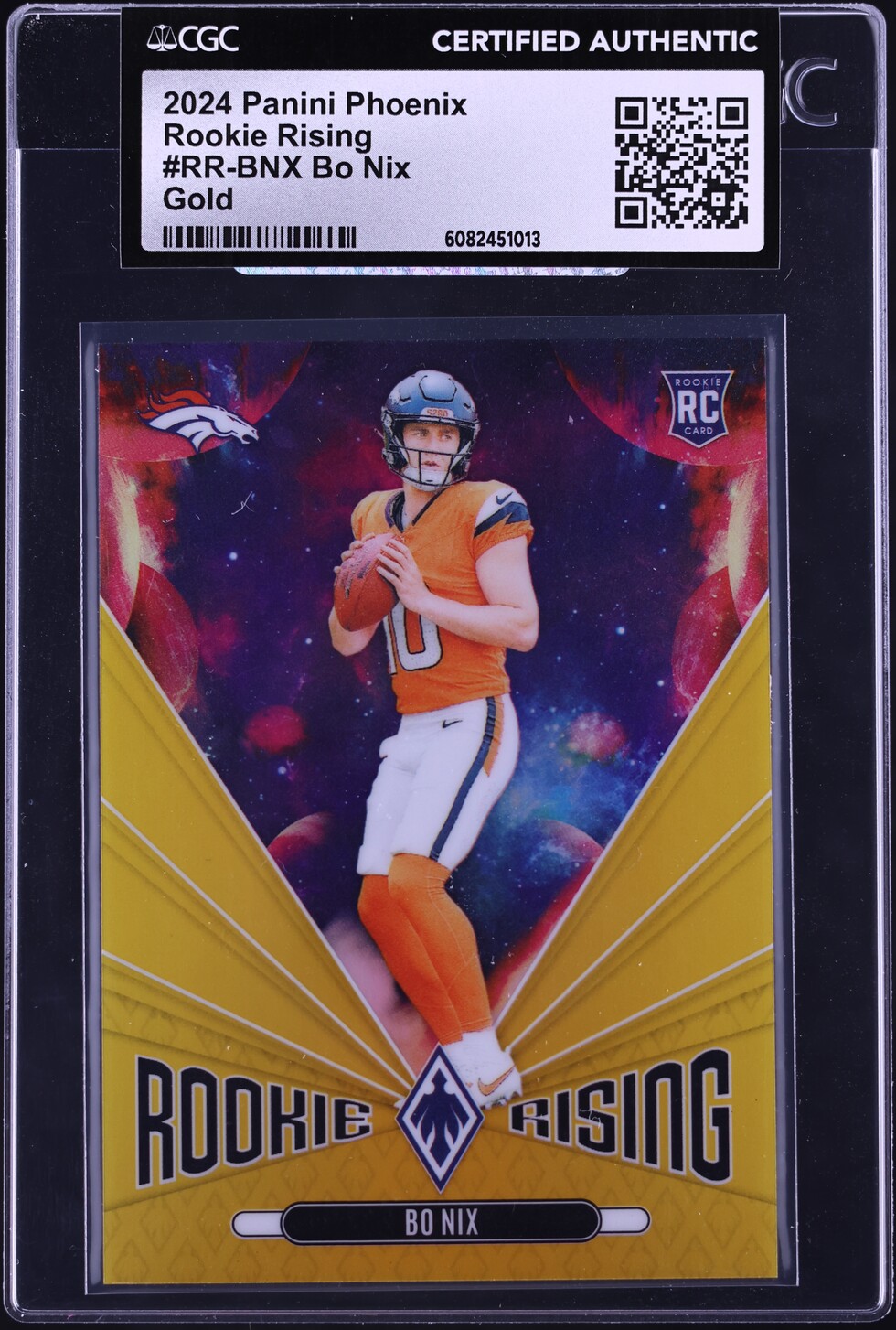 2024 Panini Phoenix Rising Gold Bo Nix ROOKIE /10 #RR-BNX CGC AUTH on ...