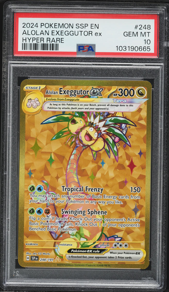 2024 Pokemon Scarlet & Violet Surging Sparks Hyper Rare Alolan Exeggutor ex #248 PSA 10 GEM