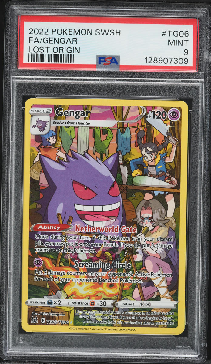 2022 Pokemon Sword & Shield Lost Origin Full Art Gengar #TG06 PSA 9 MINT