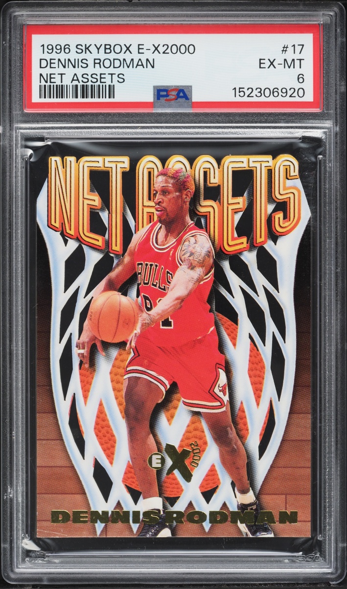 1996 Skybox E-X2000 Net Assets Die-Cut Dennis Rodman #17 PSA 6 EXMT