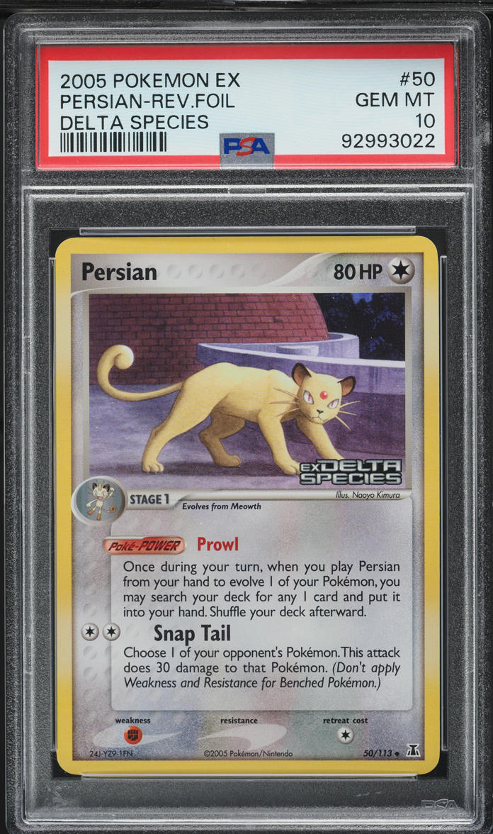 2005 Pokemon EX Delta Species Reverse Holo Persian #50 PSA 10 GEM MINT