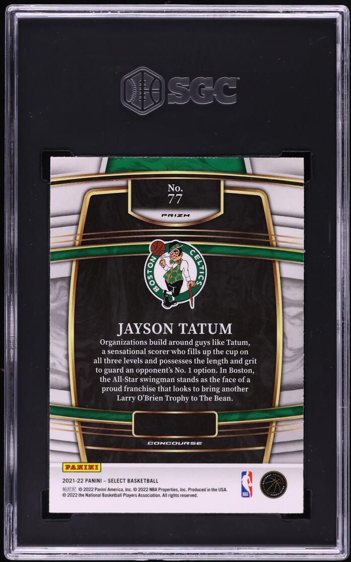 2021 Select Concourse Green White Purple Prizm Jayson Tatum #77 SGC 8 NM-MT