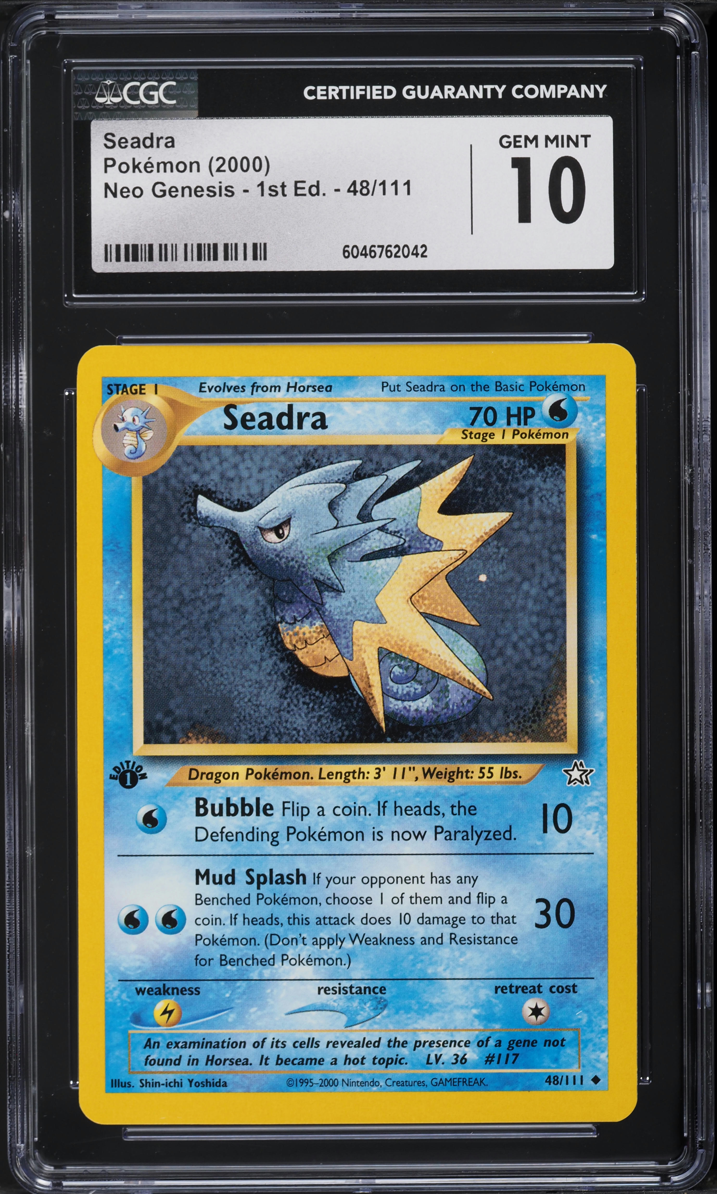 2000 Pokemon Neo Genesis 1st Edition Seadra #48 CGC 10 GEM MINT