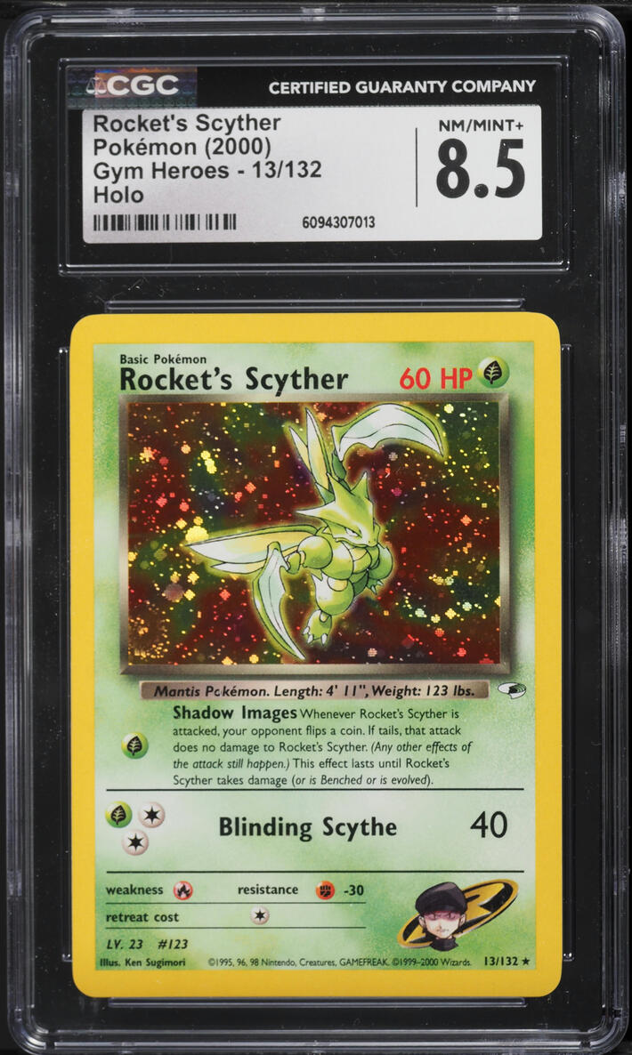 2000 Pokemon Gym Heroes Holo Rocket's Scyther #13 CGC 8.5 NM-MT+