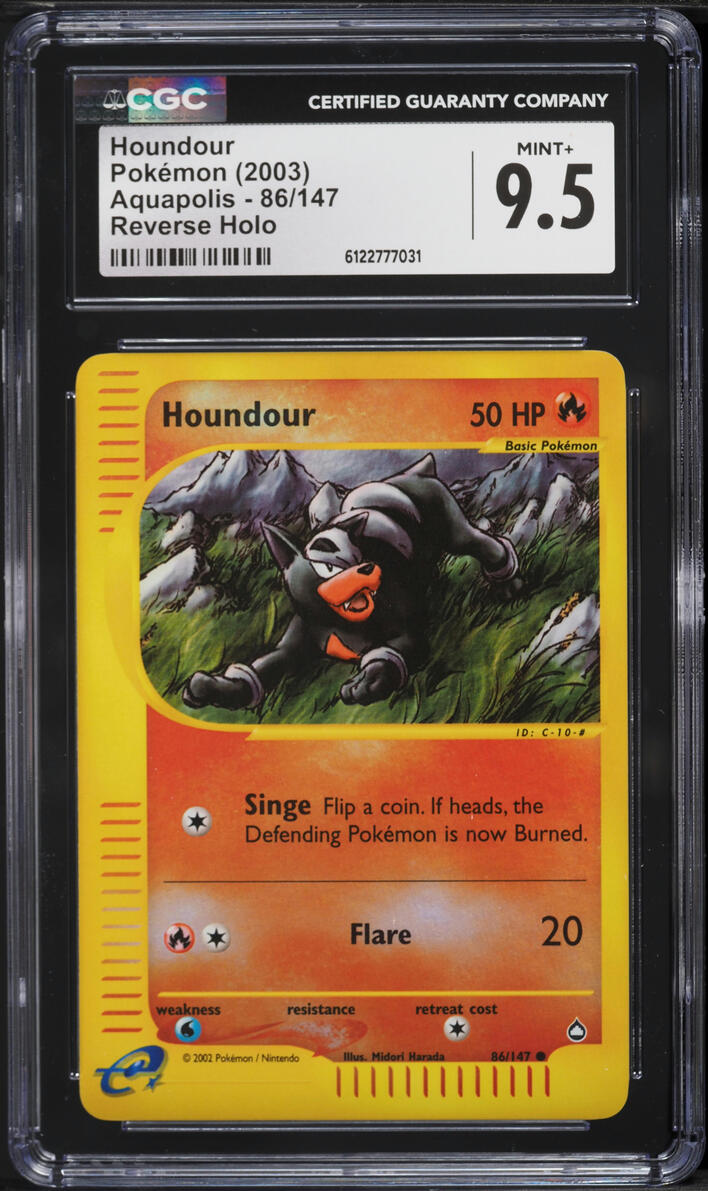 2003 Pokemon Aquapolis Reverse Holo Houndour #86 CGC 9.5 MINT+