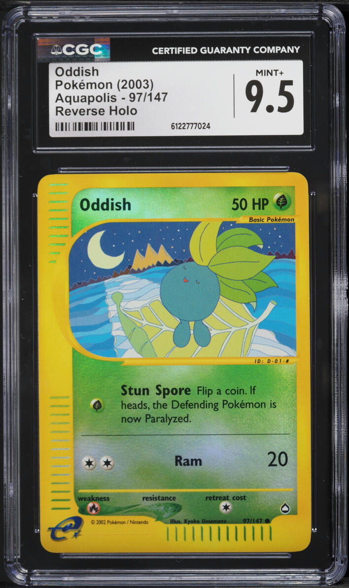 2003 Pokemon Aquapolis Reverse Holo Oddish #97 CGC 9.5 MINT+