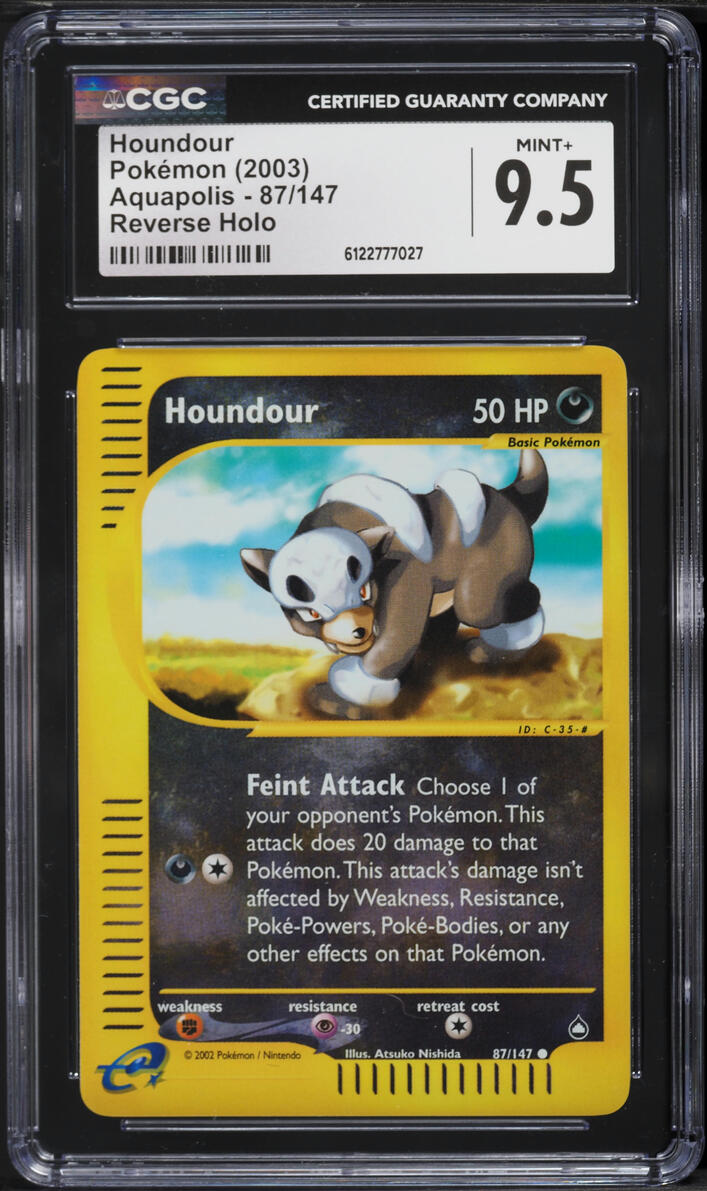 2003 Pokemon Aquapolis Reverse Holo Houndour #87 CGC 9.5 MINT+