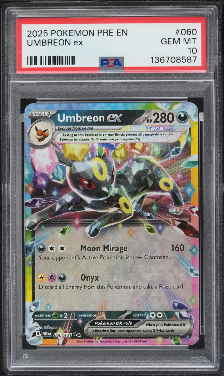 2025 Pokemon Scarlet & Violet Prismatic Evolutions Holo Umbreon ex #60 PSA 10 GEM MINT