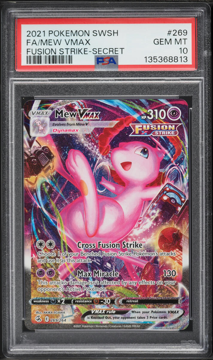 2021 Pokemon Sword & Shield Fustion Strike Full Art Mew VMAX #269 PSA 10 GEM MINT