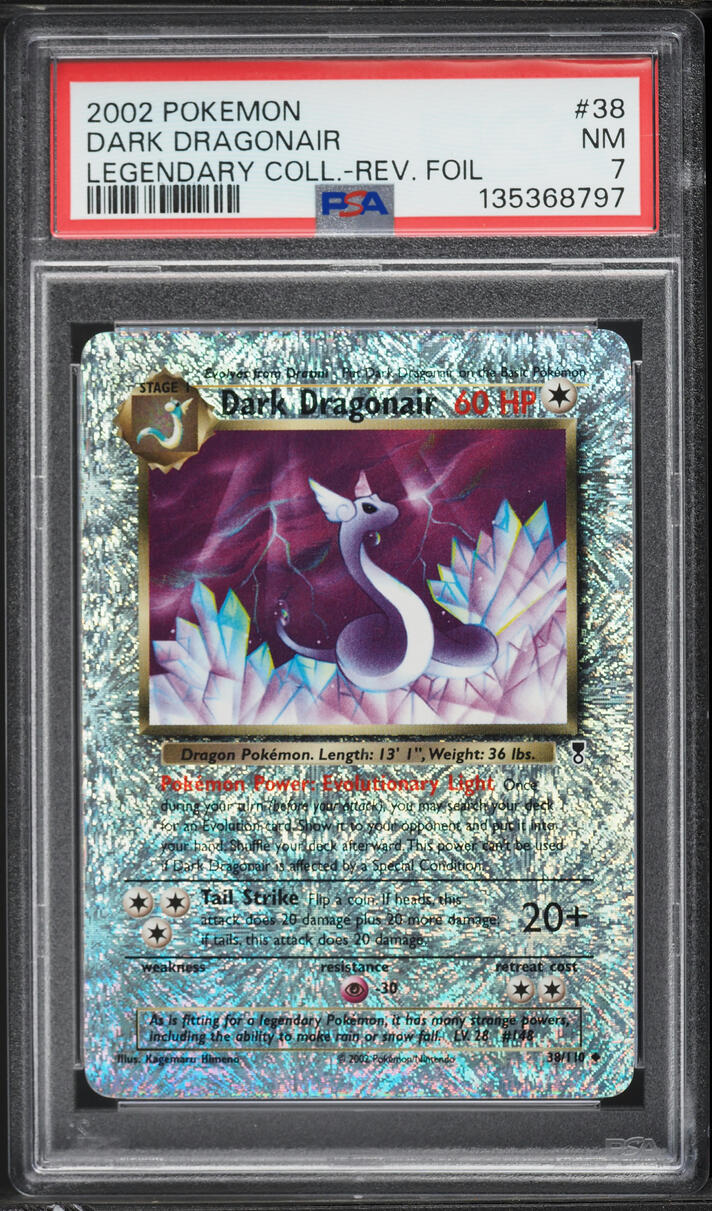 2002 Pokemon Legendary Collection Reverse Holo Dark Dragonair #38 PSA 7 NRMT
