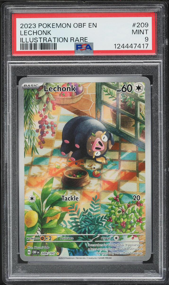 2023 Pokemon Scarlet & Violet Obsidian Flames IR Lechonk #209 PSA 9 MINT