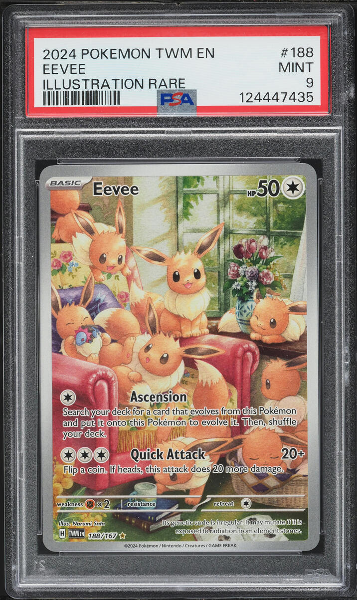 2024 Pokemon Scarlet & Violet Twilight Masquerade IR Eevee #188 PSA 9 MINT