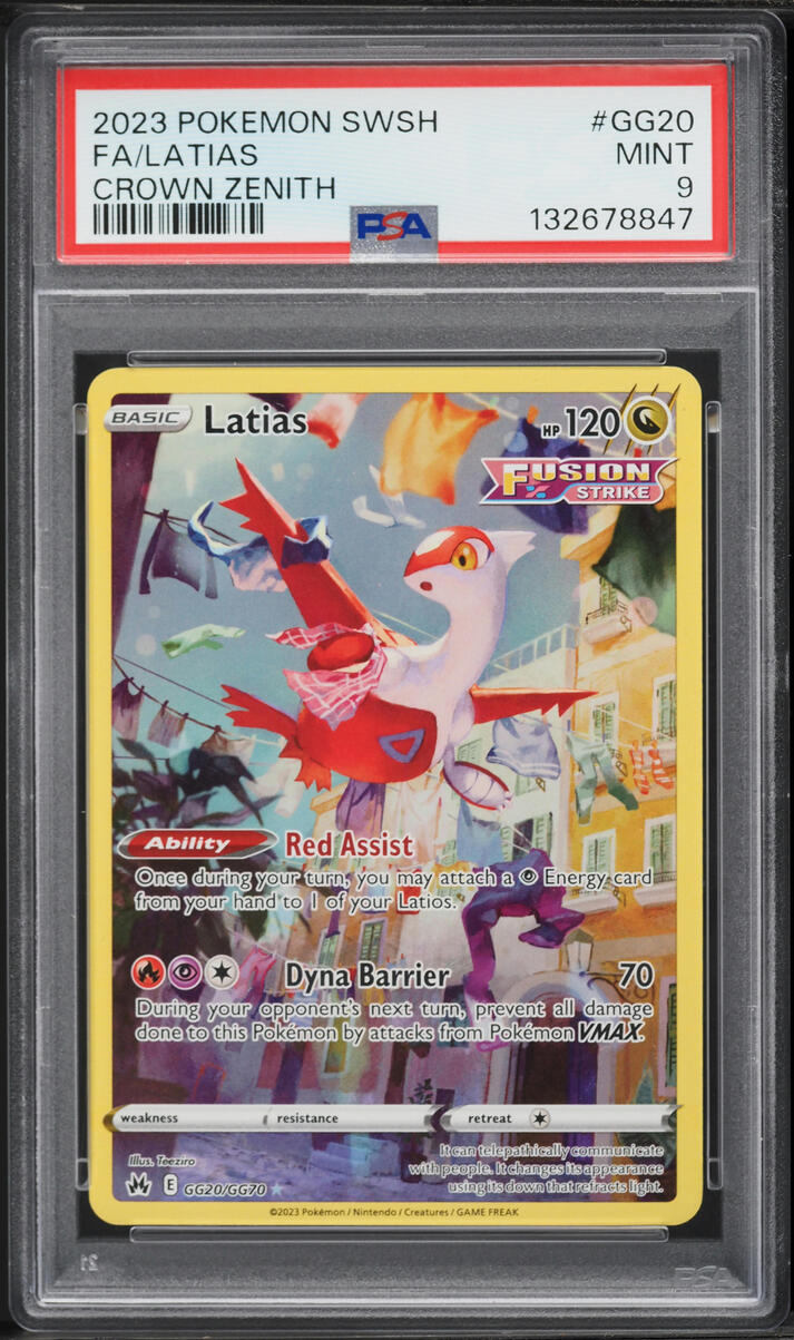 2023 Pokemon Sword & Shield Crown Zenith Alt Art Latias #GG20 PSA 9 MINT