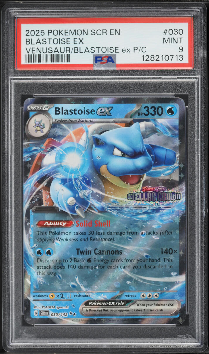 2025 Pokemon Scarlet & Violet Stellar Crown Holo Blastoise ex #30 PSA 9 MINT