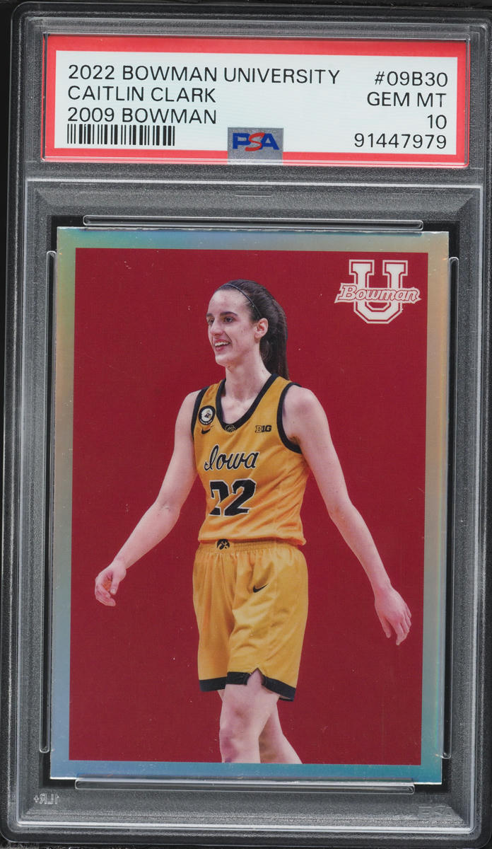 2022 Bowman University '09 Caitlin Clark ROOKIE #09B-30 PSA 10 GEM MINT