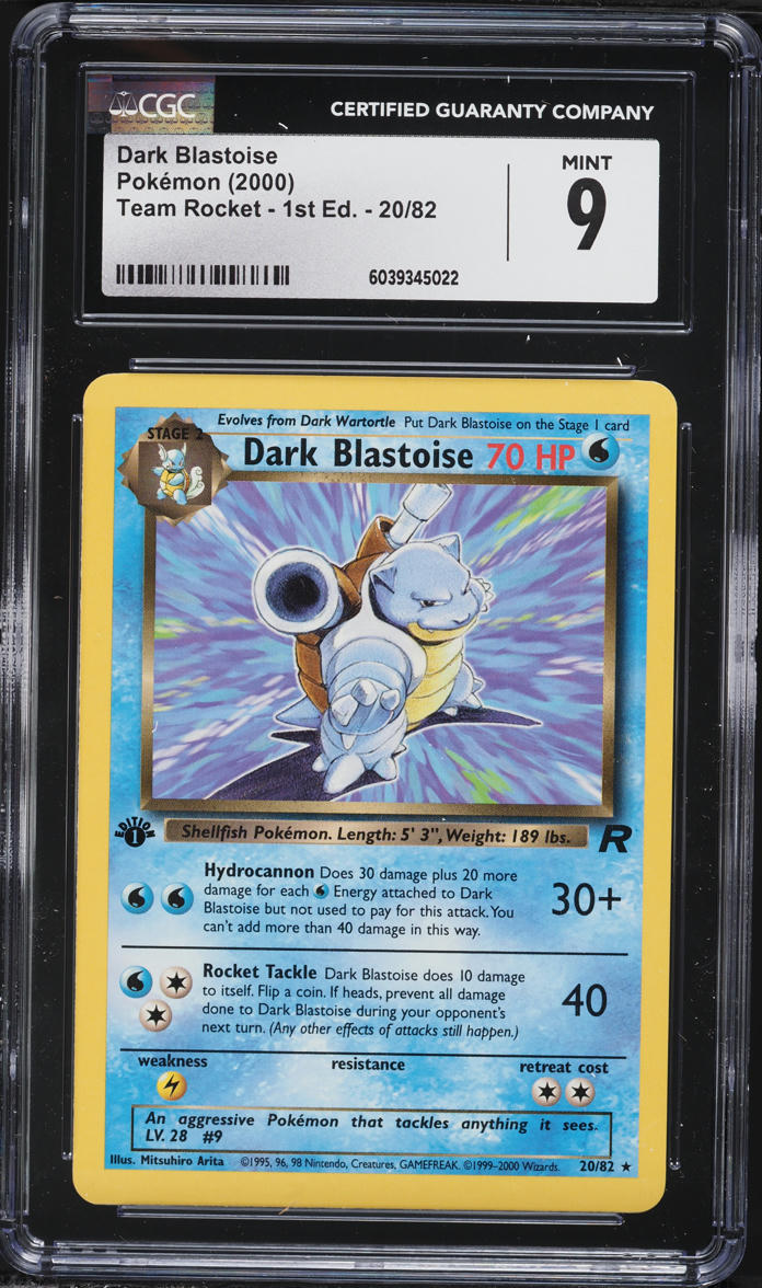 2000 Pokemon Team Rocket 1st Edition Dark Blastoise #20 CGC 9 MINT