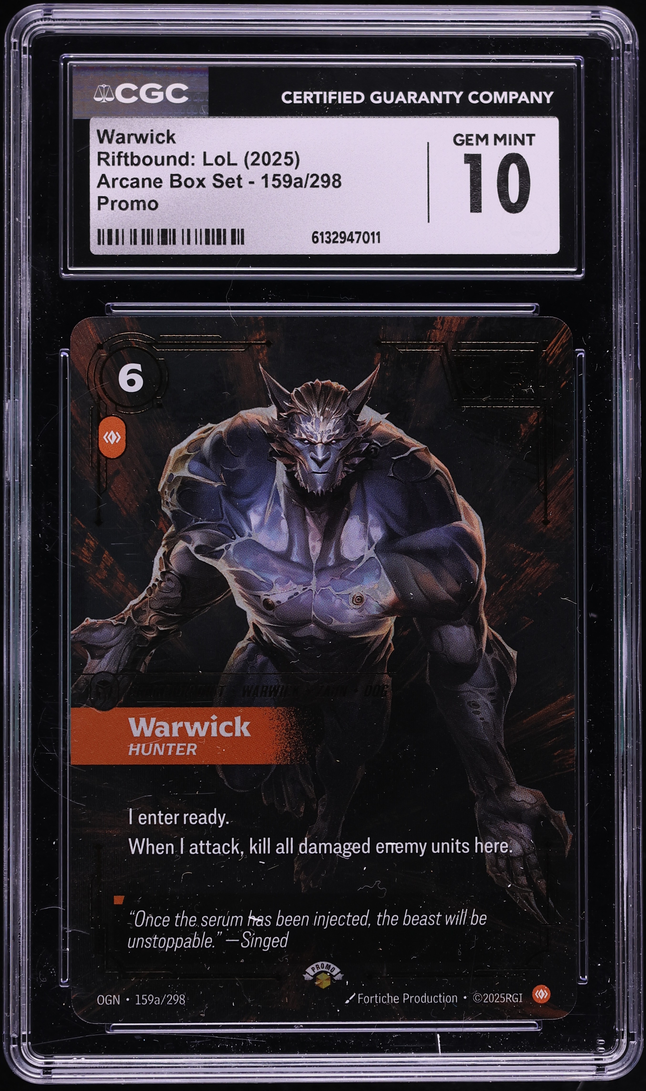 2025 Riftbound League Of Legends LoL Promo Arcane Box Set Warwick #159a CGC 10 GEM MINT