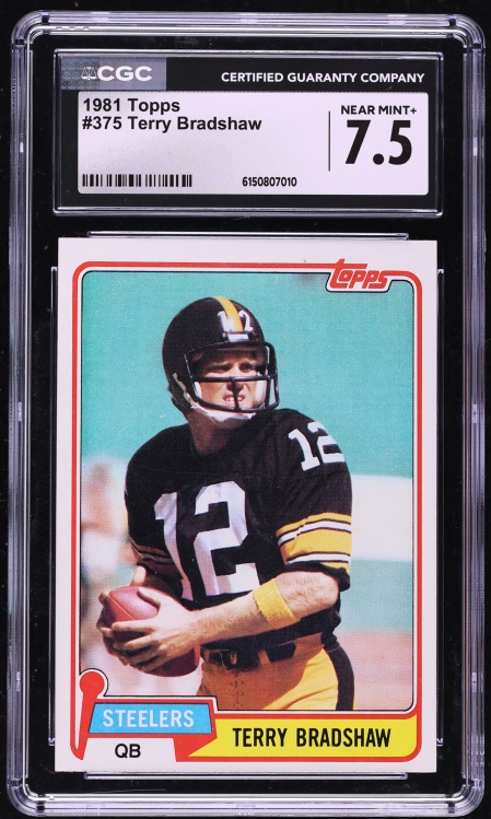 1981 Topps Football Terry Bradshaw #375 CGC 7.5 NRMT+