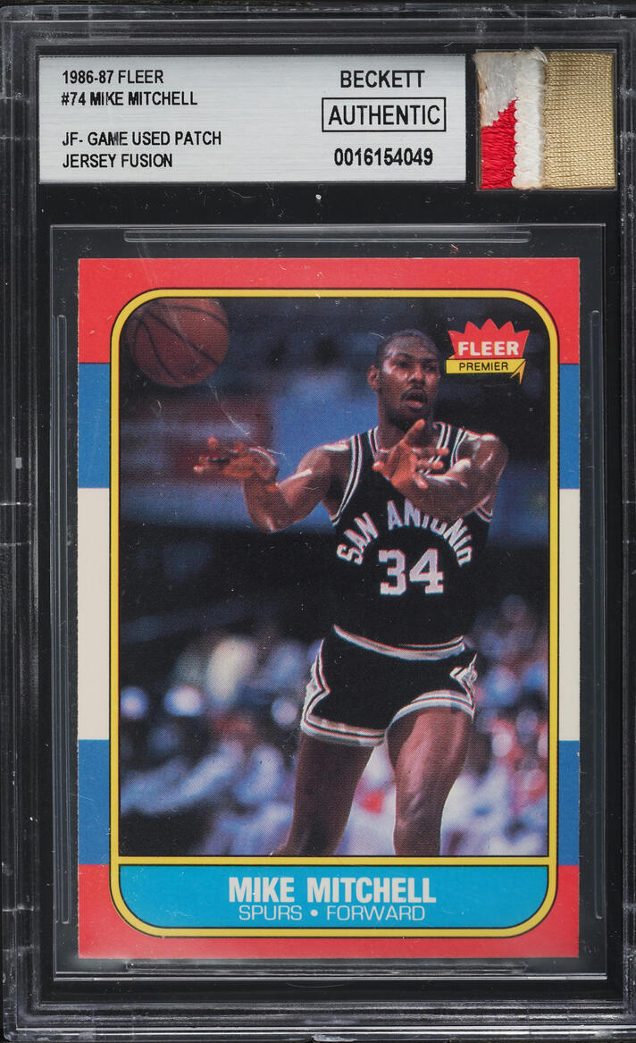 1986 Fleer Basketball Mike Mitchell PATCH #74 BGS AUTH