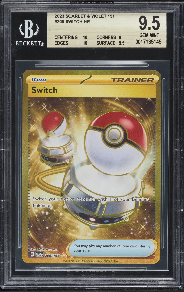 2023 Pokemon Scarlet & Violet 151 Gold Rare Switch #206 BGS 9.5 GEM MINT