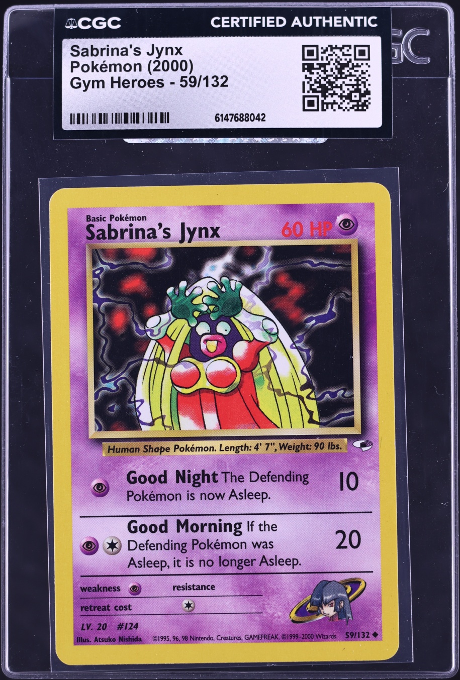 2000 Pokemon Gym Heroes Sabrina's Jynx #59 CGC AUTH